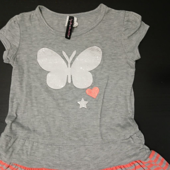 🛍 Girls' Lily Bleu Dress, Size 7, Gray & Pink - Picture 3 of 5